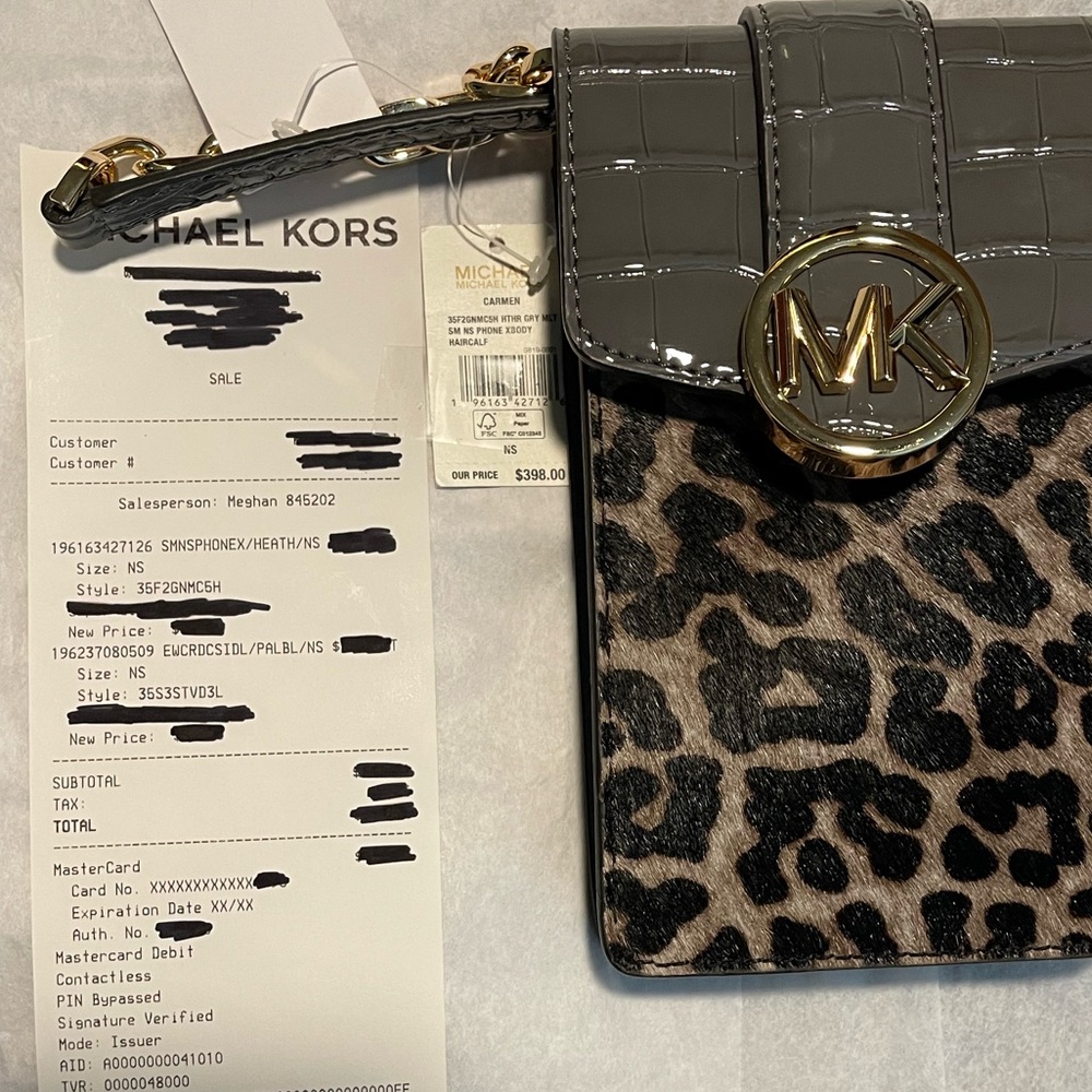 MK Heather Grey with animal print - NWT- shopping bag included ! - Picture 3 of 7